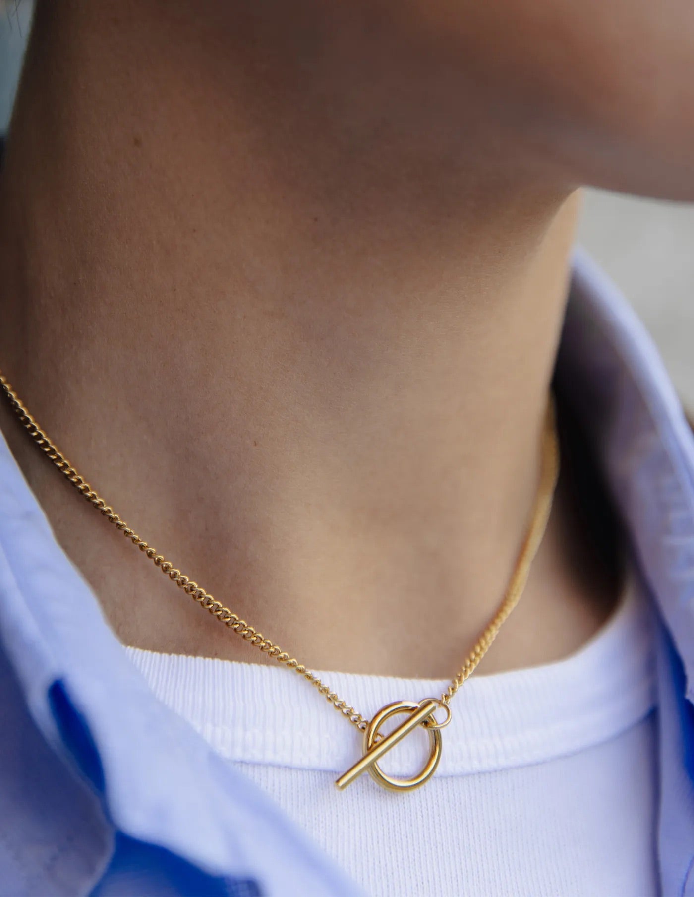 Gold Toggle Link Necklace