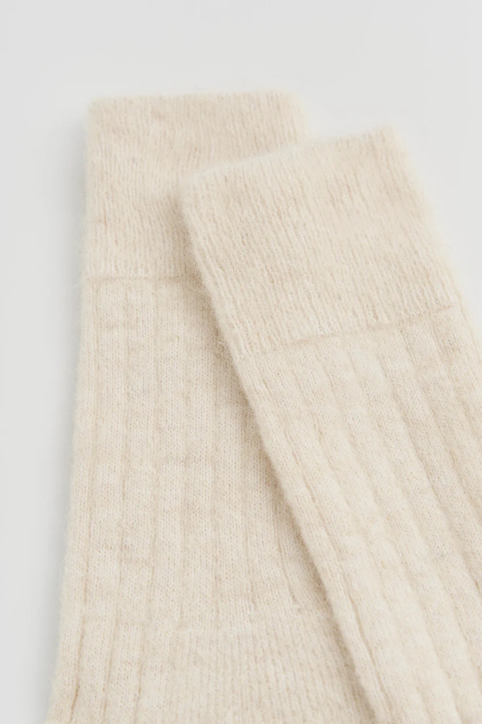 Merino Bed Socks, Clotted Cream