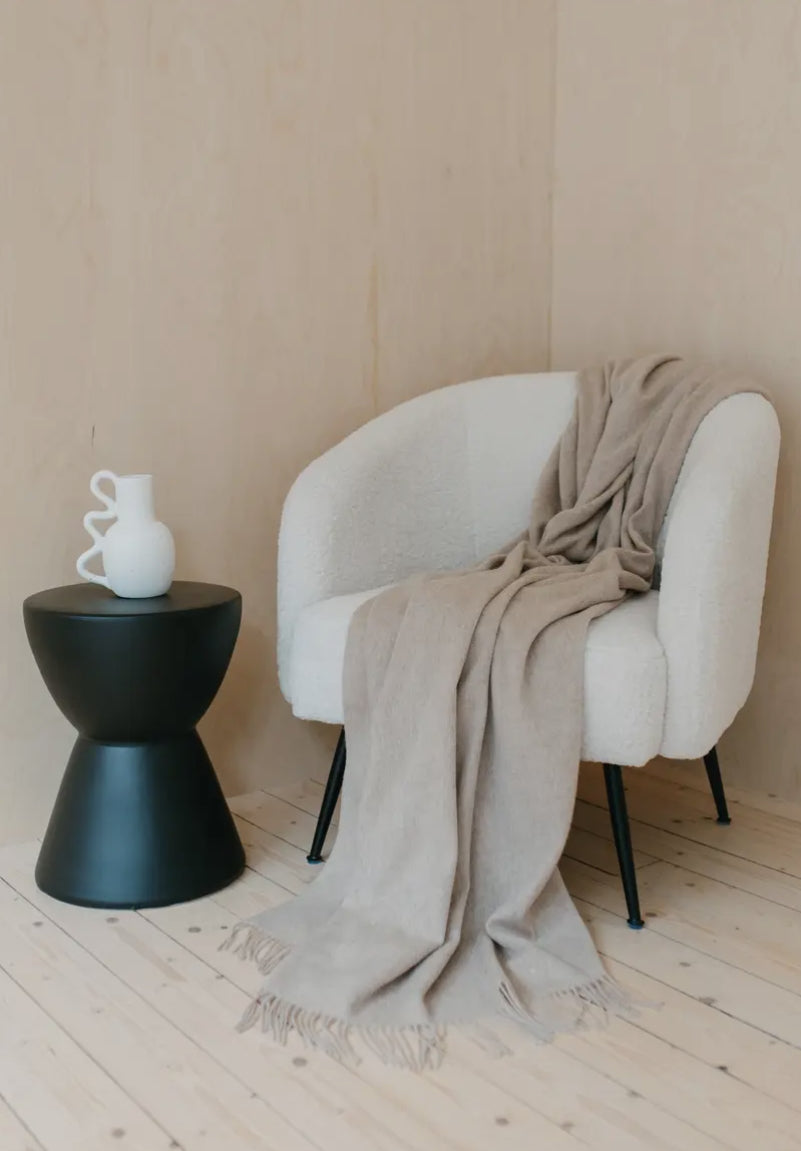 Lambswool Blanket, Oatmeal Melange