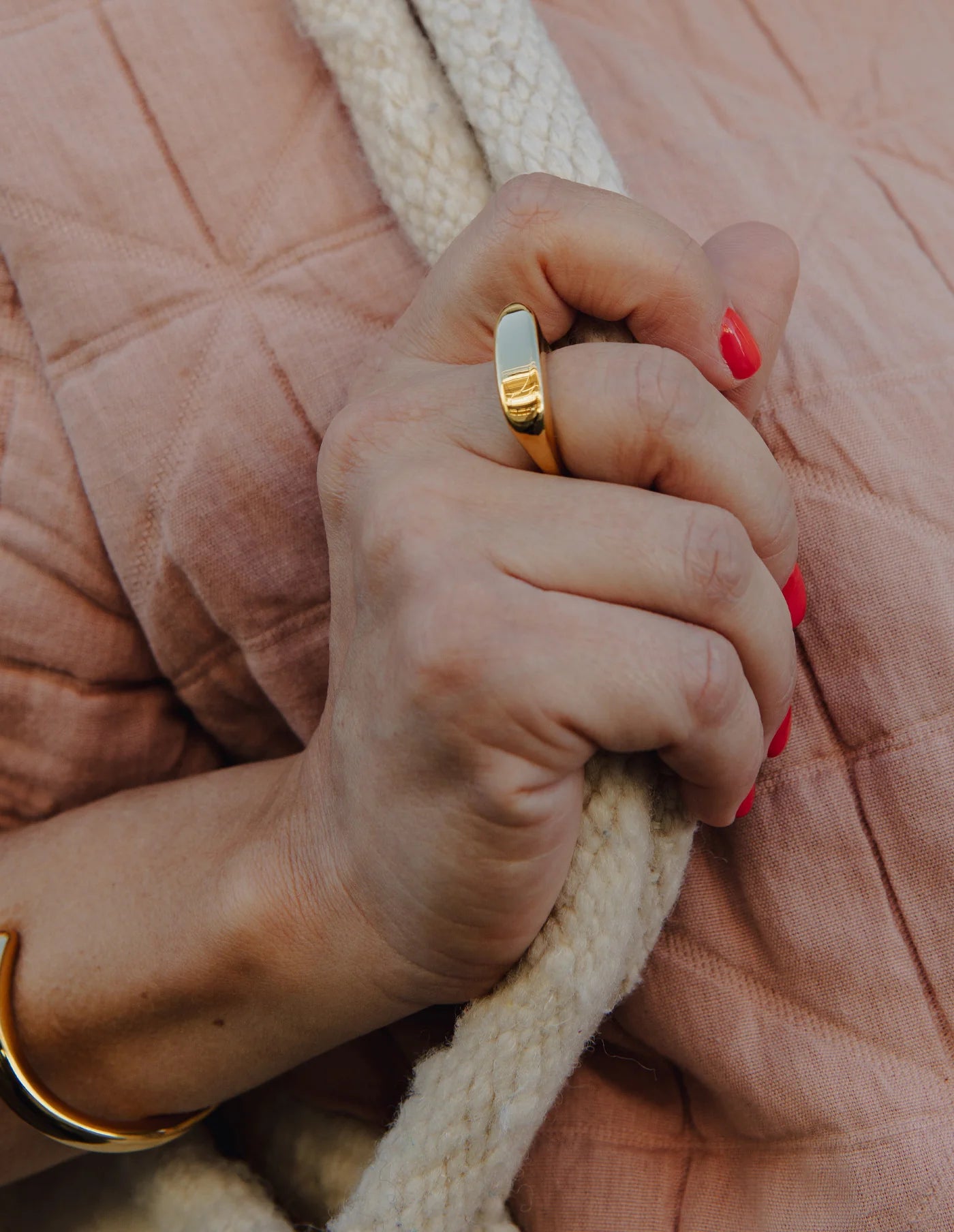 Gold Raised Fluid Ring