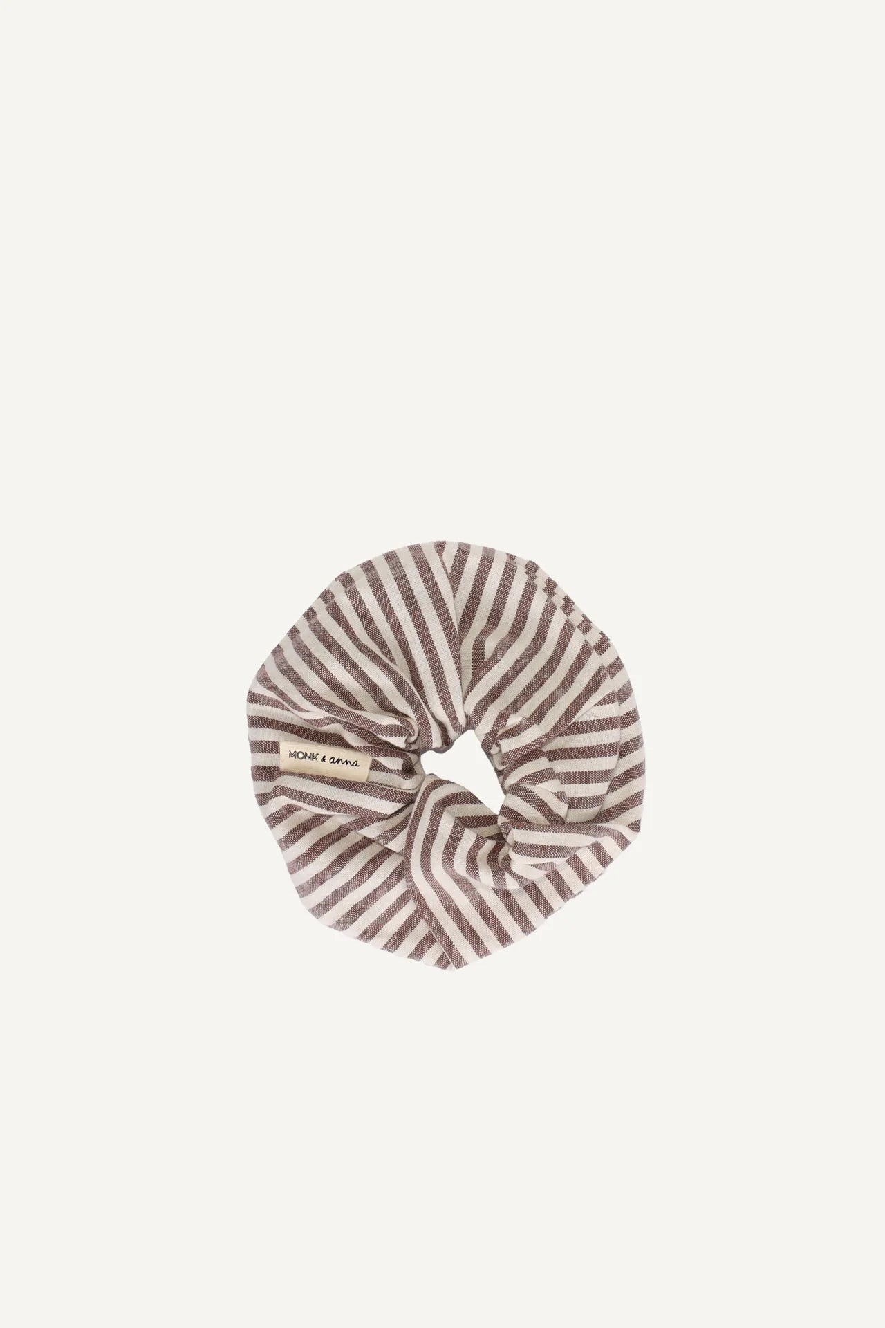 Cotton Scrunchie, Mocha Stripe