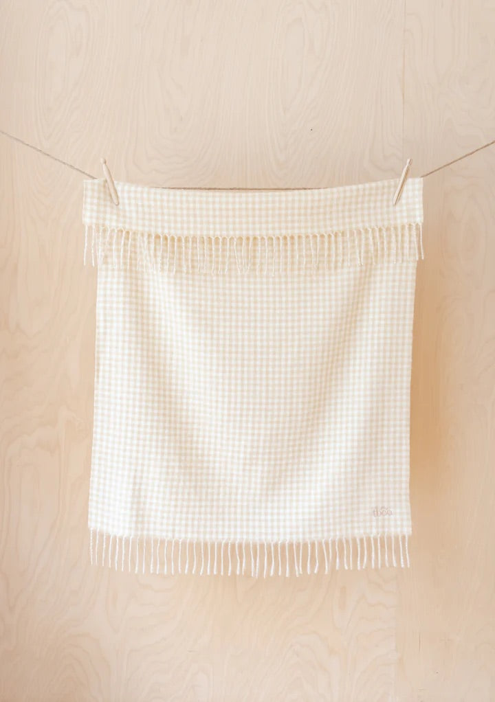 Baby Blanket, Oatmeal Gingham