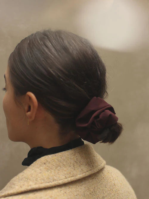 Linen Scrunchie, Mahogany
