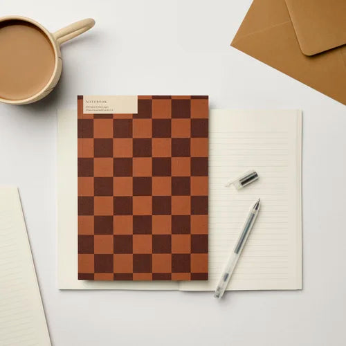 A5 Brown Checkerboard Notebook