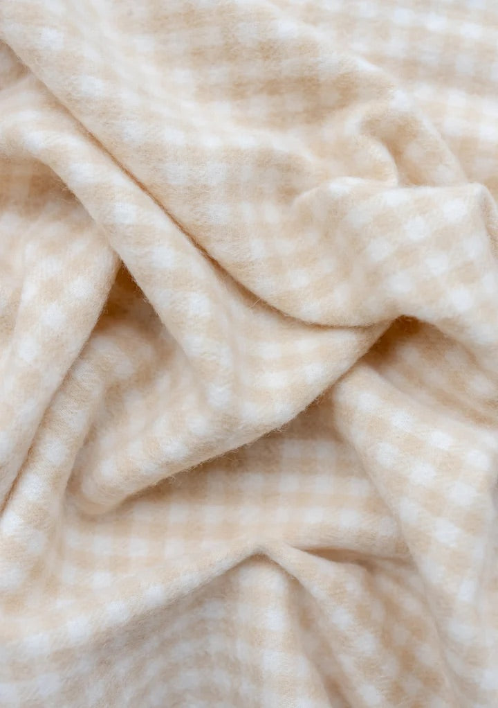 Baby Blanket, Oatmeal Gingham