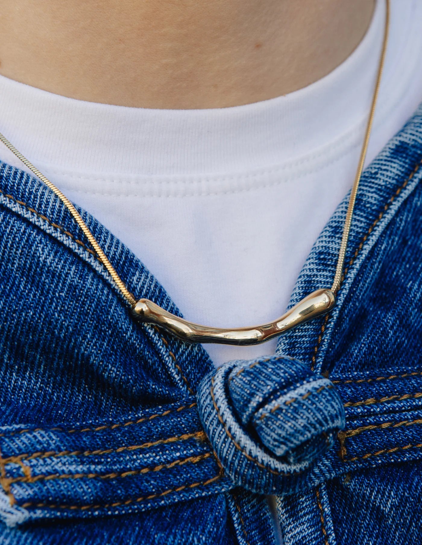 Gold Organic Bar Necklace