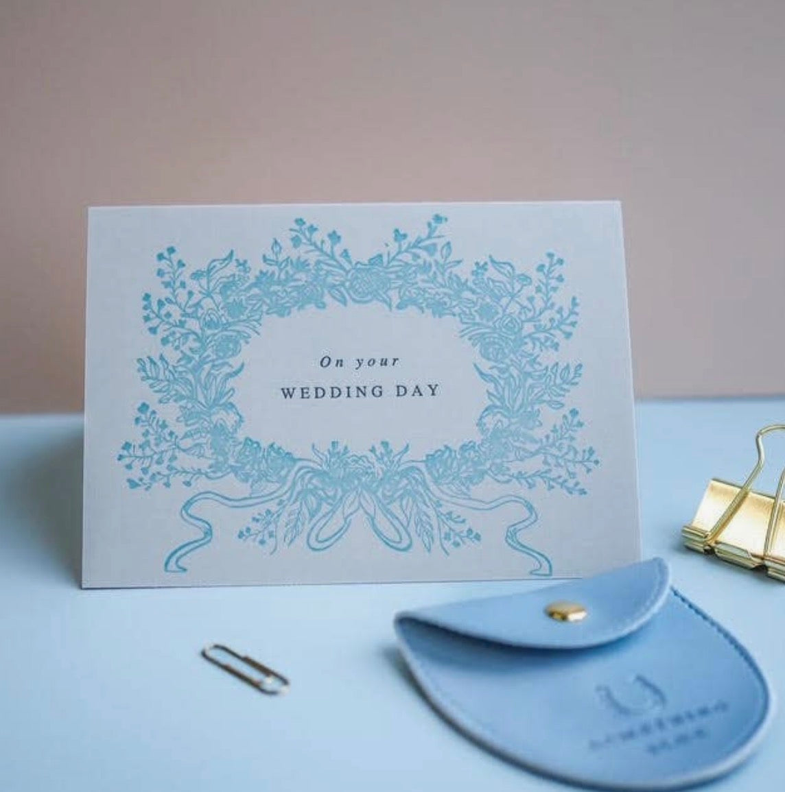 On Your Wedding Day Floral Wreath Card