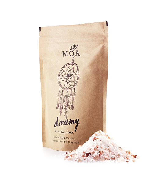 Brown paper bag with MOA dreamy bath salts