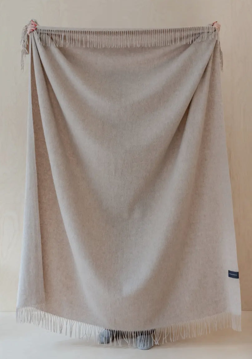 Lambswool Blanket, Oatmeal Melange