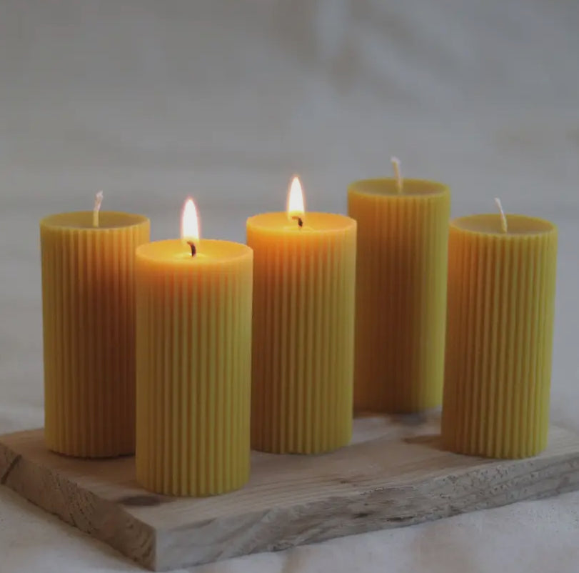 Ridged Pillar Candle