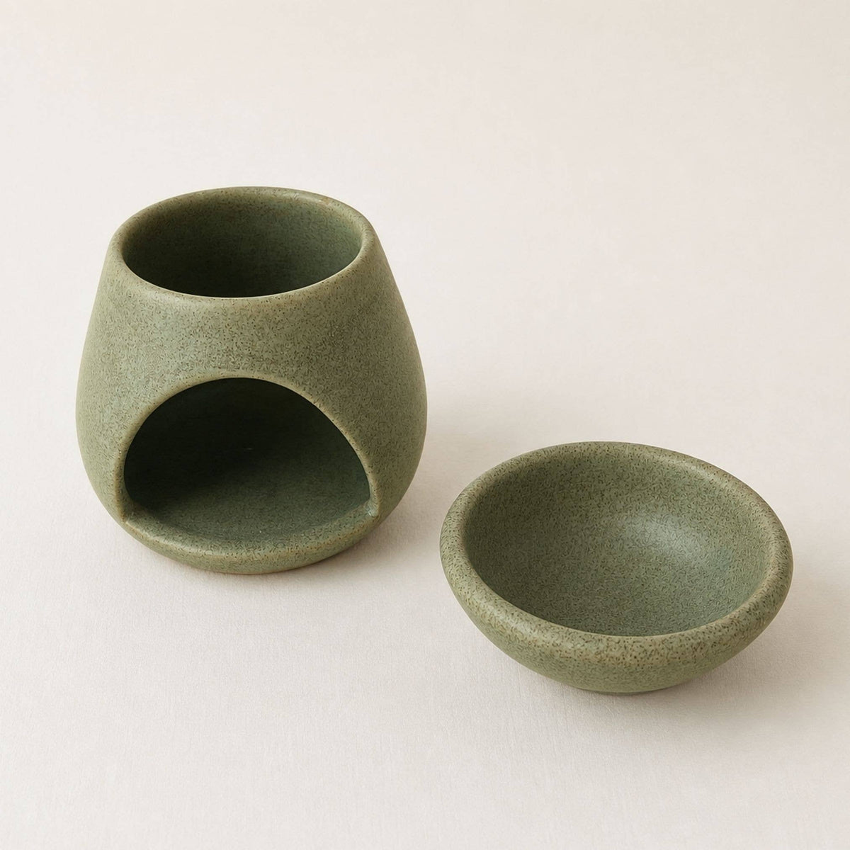 SUNU Stoneware Essential Oil Burner: Cream Sand