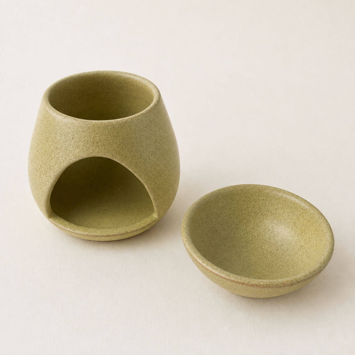 SUNU Stoneware Essential Oil Burner: Cream Sand