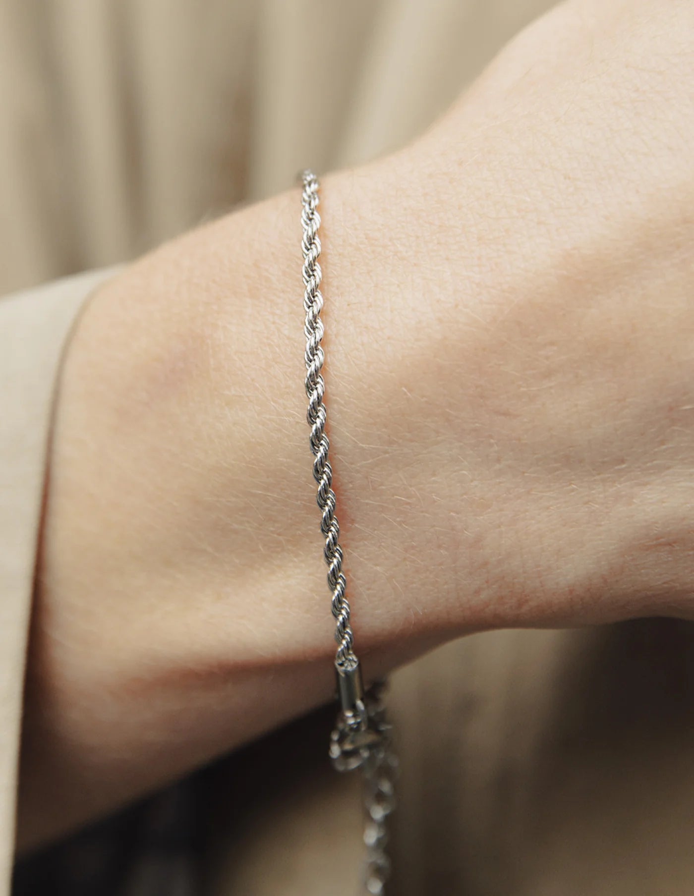 Silver Rope Twist Bracelet