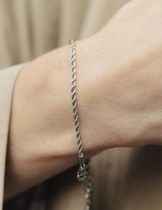 Silver Rope Twist Bracelet