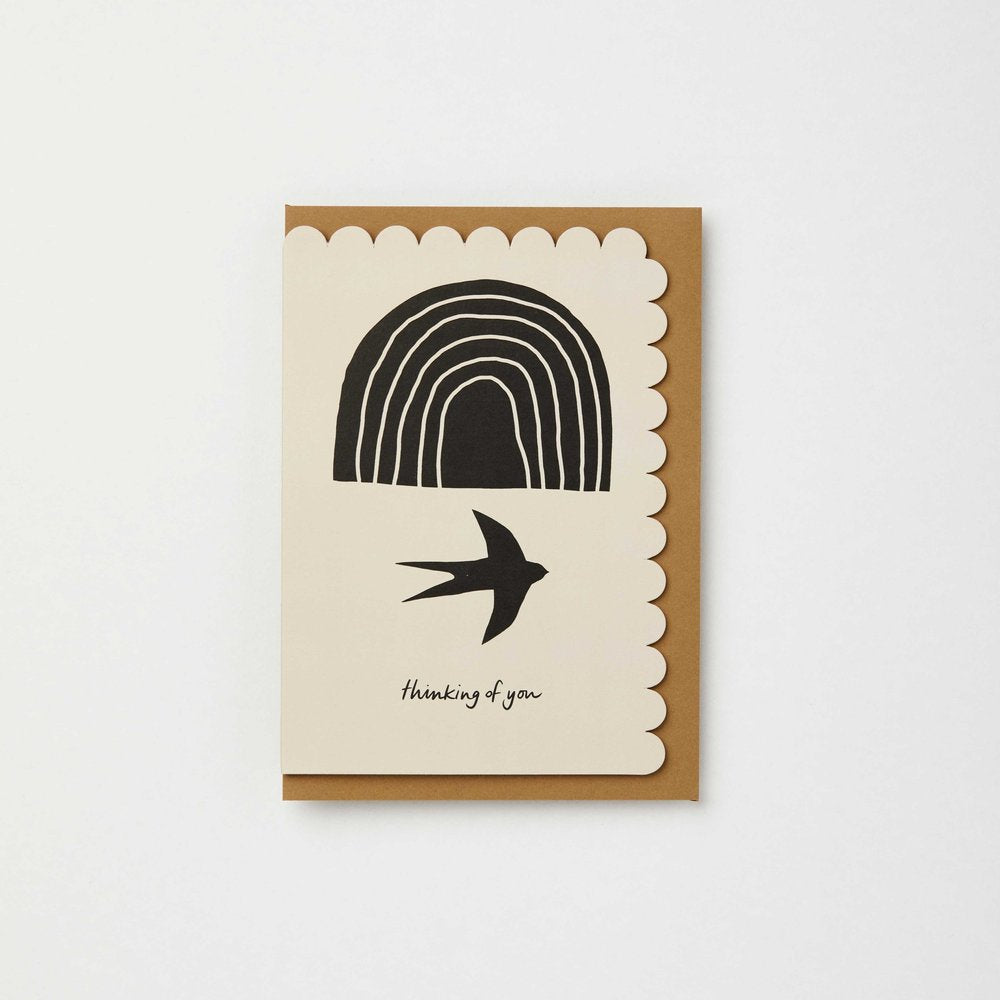 Thinking of You, Swallow Rainbow Sympathy Card