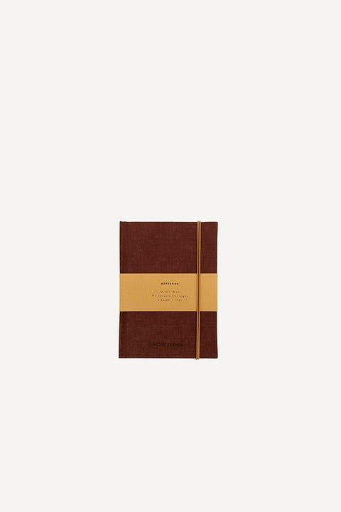 Monk and Anna Small Linen Note Book - Mahogany