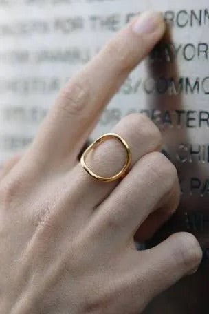 Gold Abstract Circle Ring