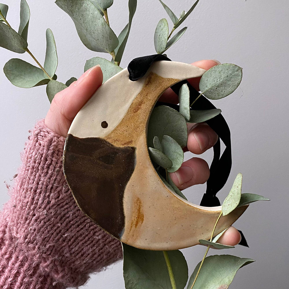 Hanging Mountain Crescent Moon | Stoneware Ceramic