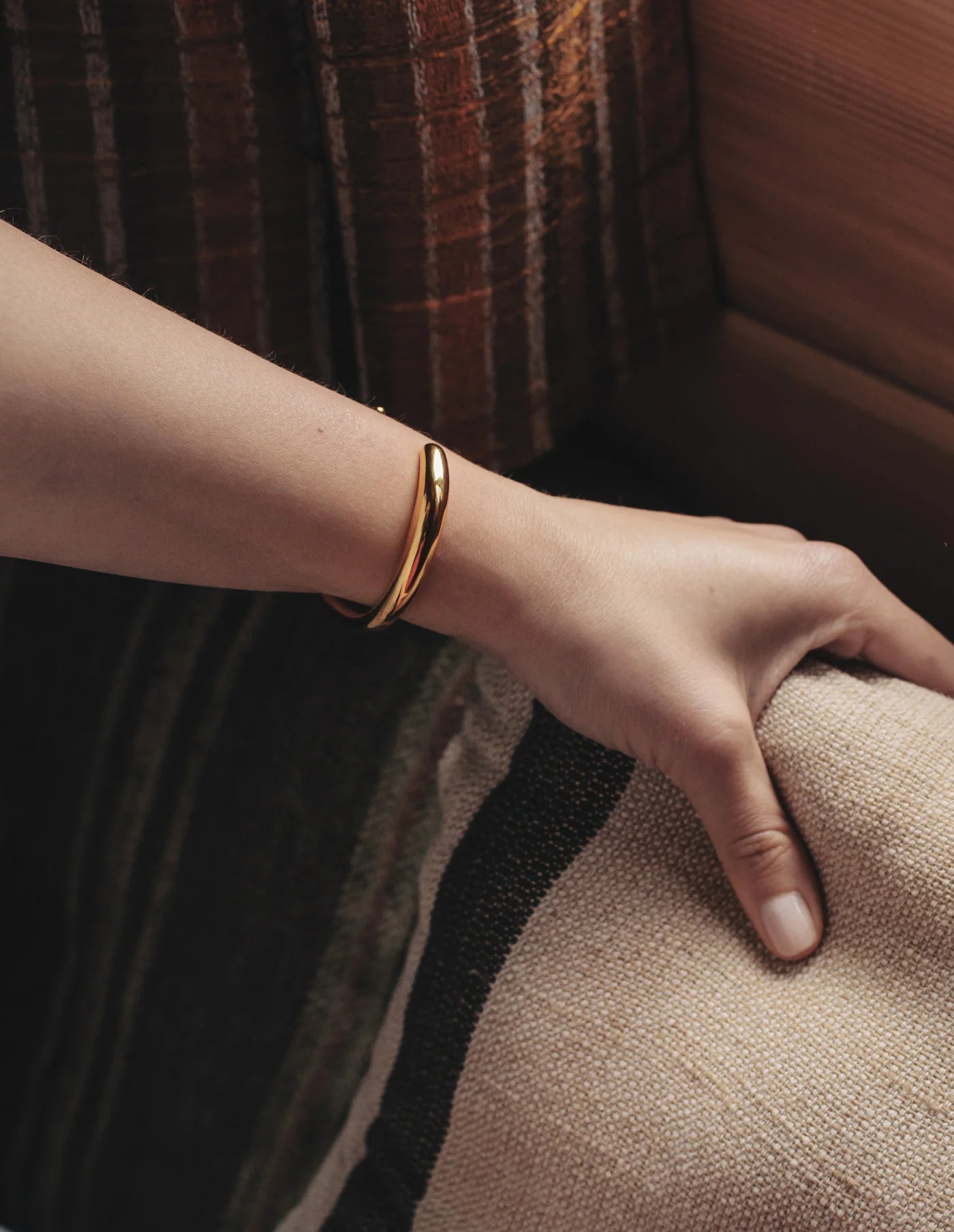 Gold Bold Fluid Cuff Bangle