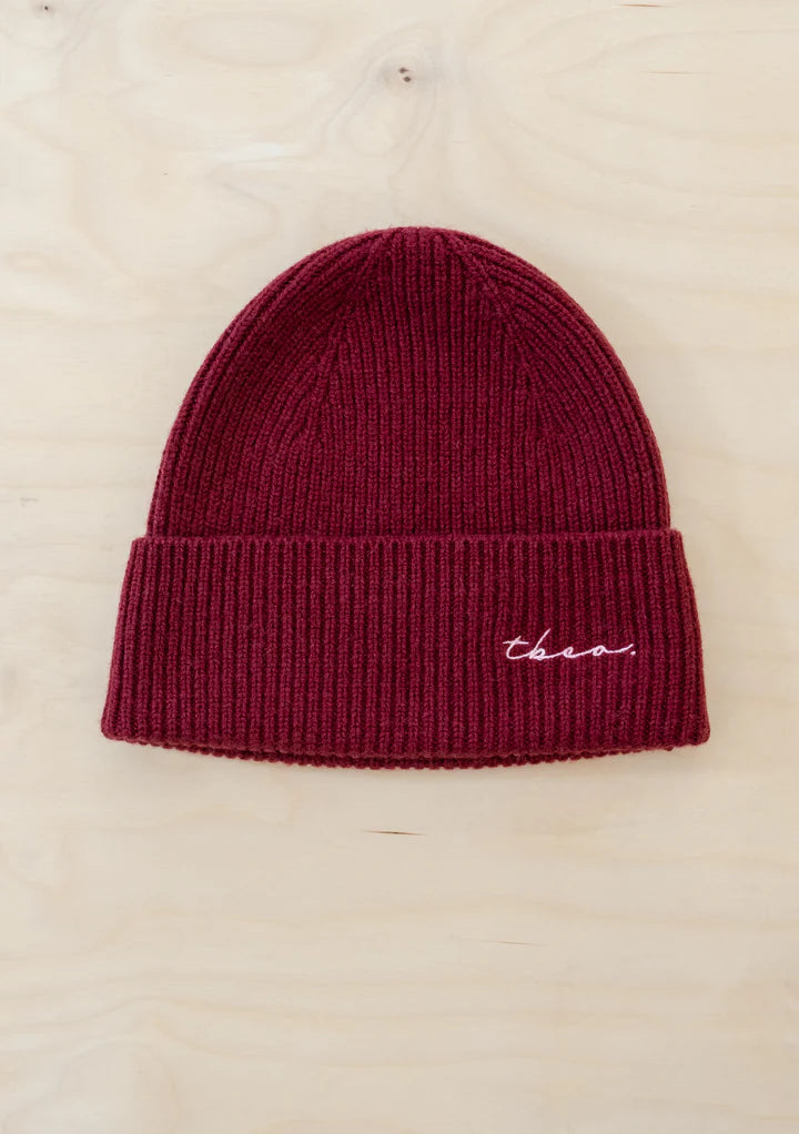 Cashmere & Merino Beanie, Burgundy