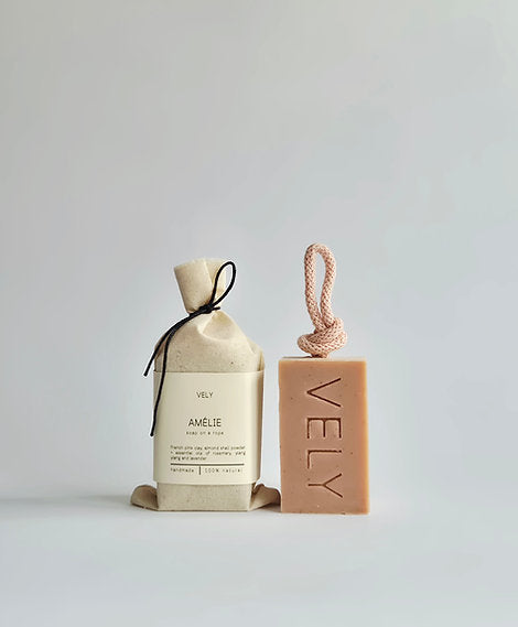Soap On A Rope, “Amélie" With French Pink Clay