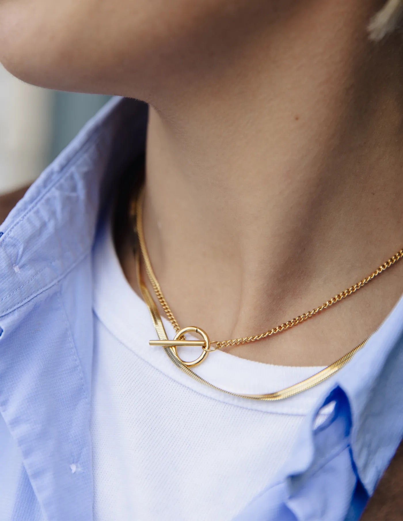 Gold Toggle Link Necklace