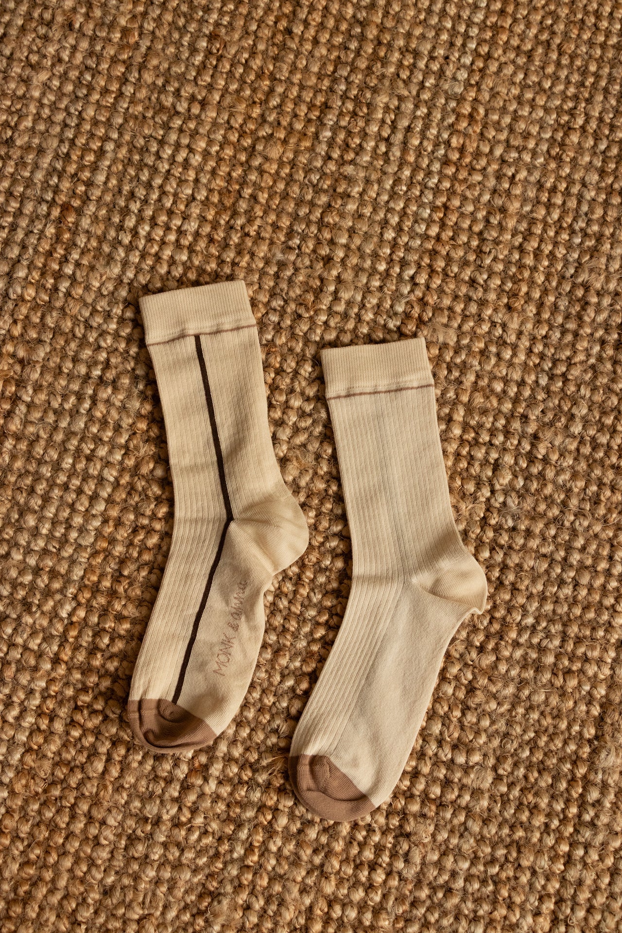 Cotton Socks, Graphic Line, Stone
