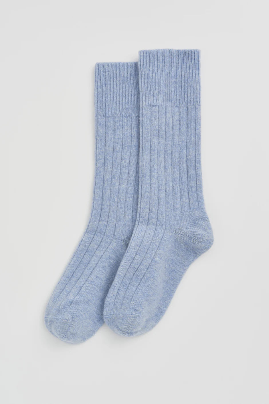 Merino Bed Socks, Morning Blue