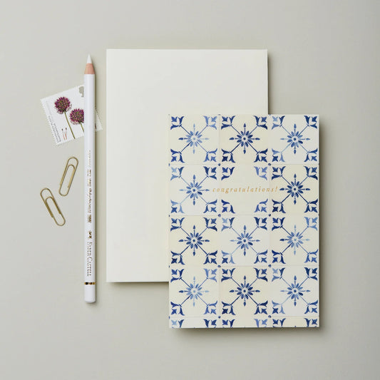 Ecru Tile 'Congratulations!' Card