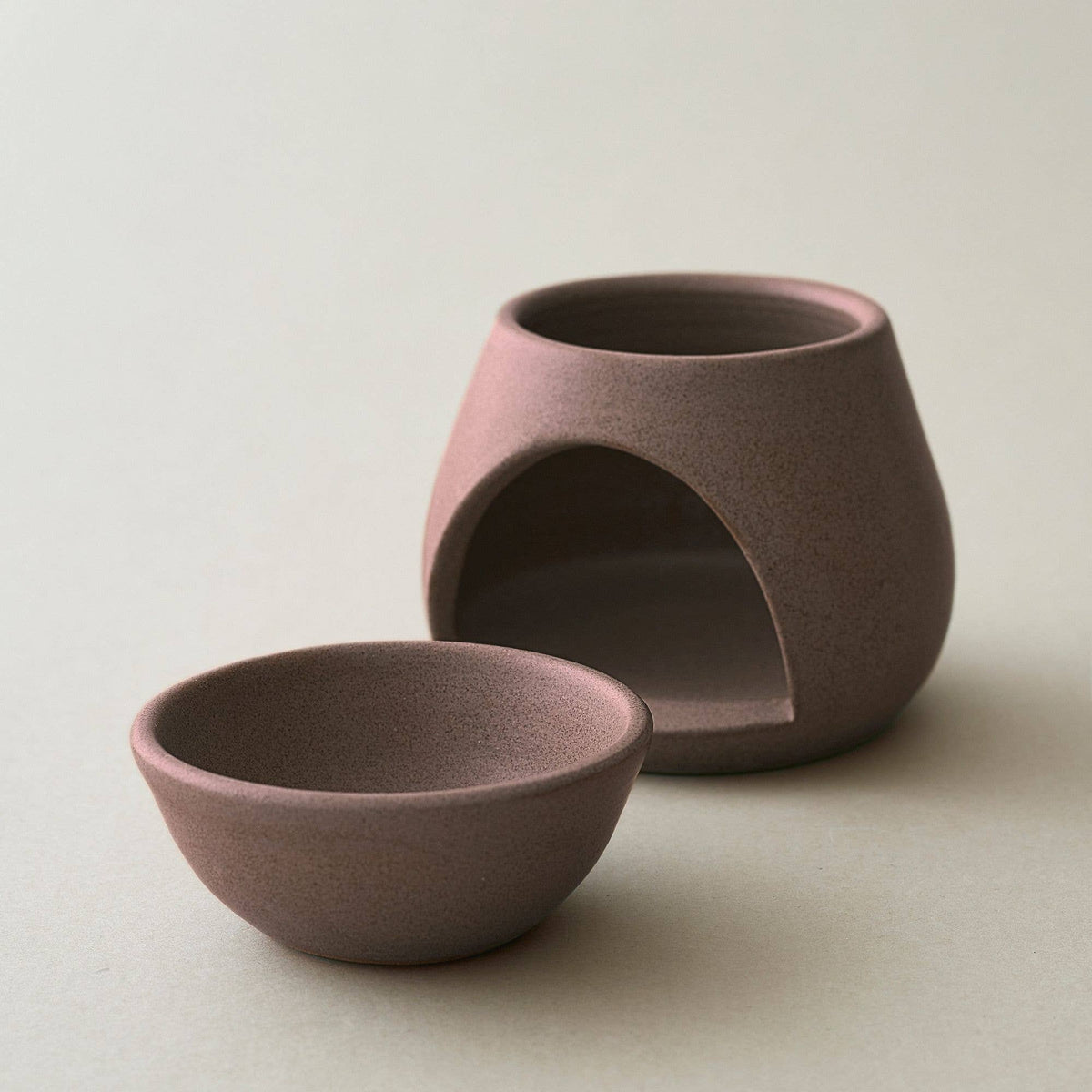 SUNU Stoneware Essential Oil Burner: Cream Sand