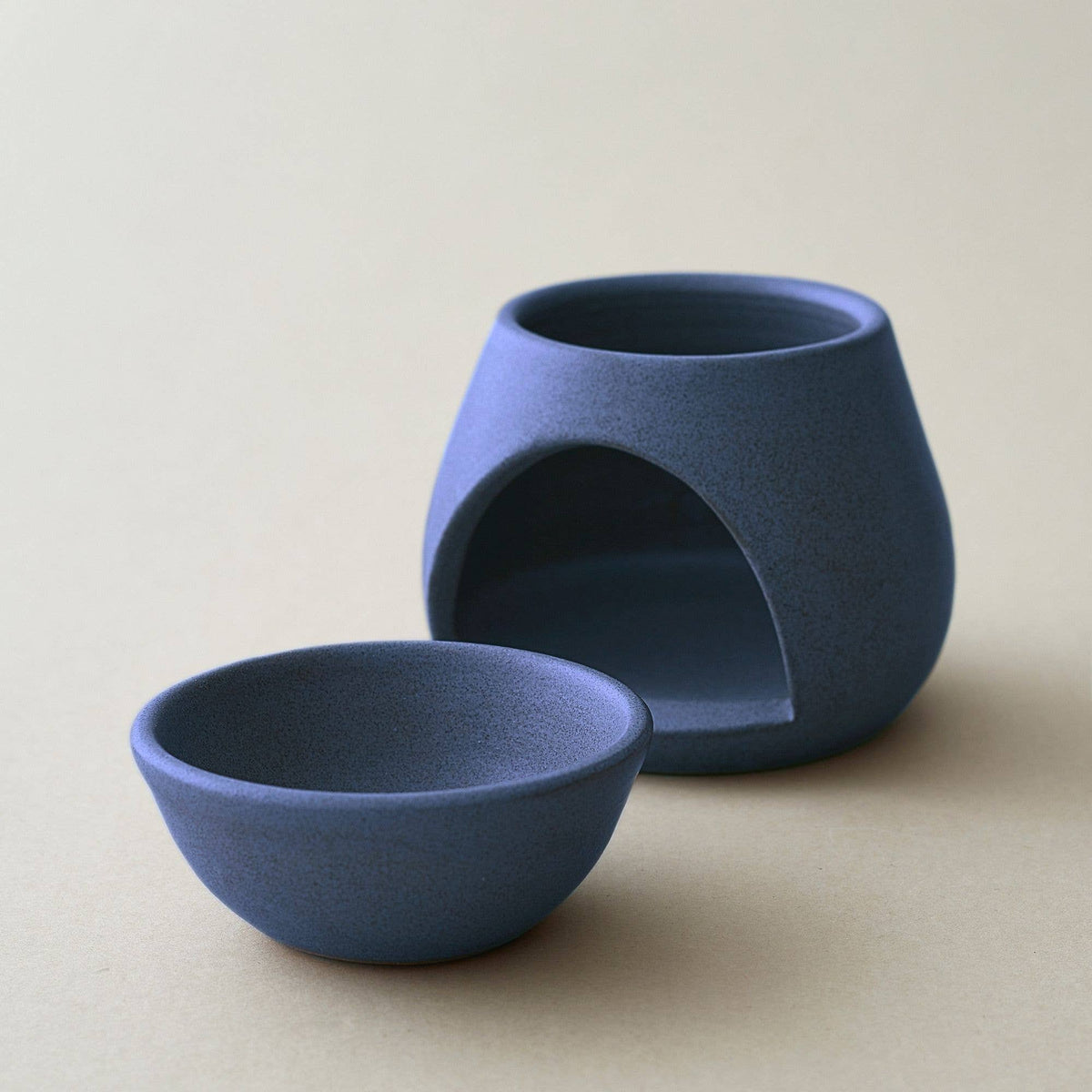 SUNU Stoneware Essential Oil Burner: Cream Sand