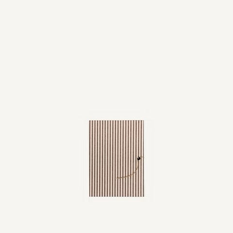 Notebook, Cotton Stripes, Mocha