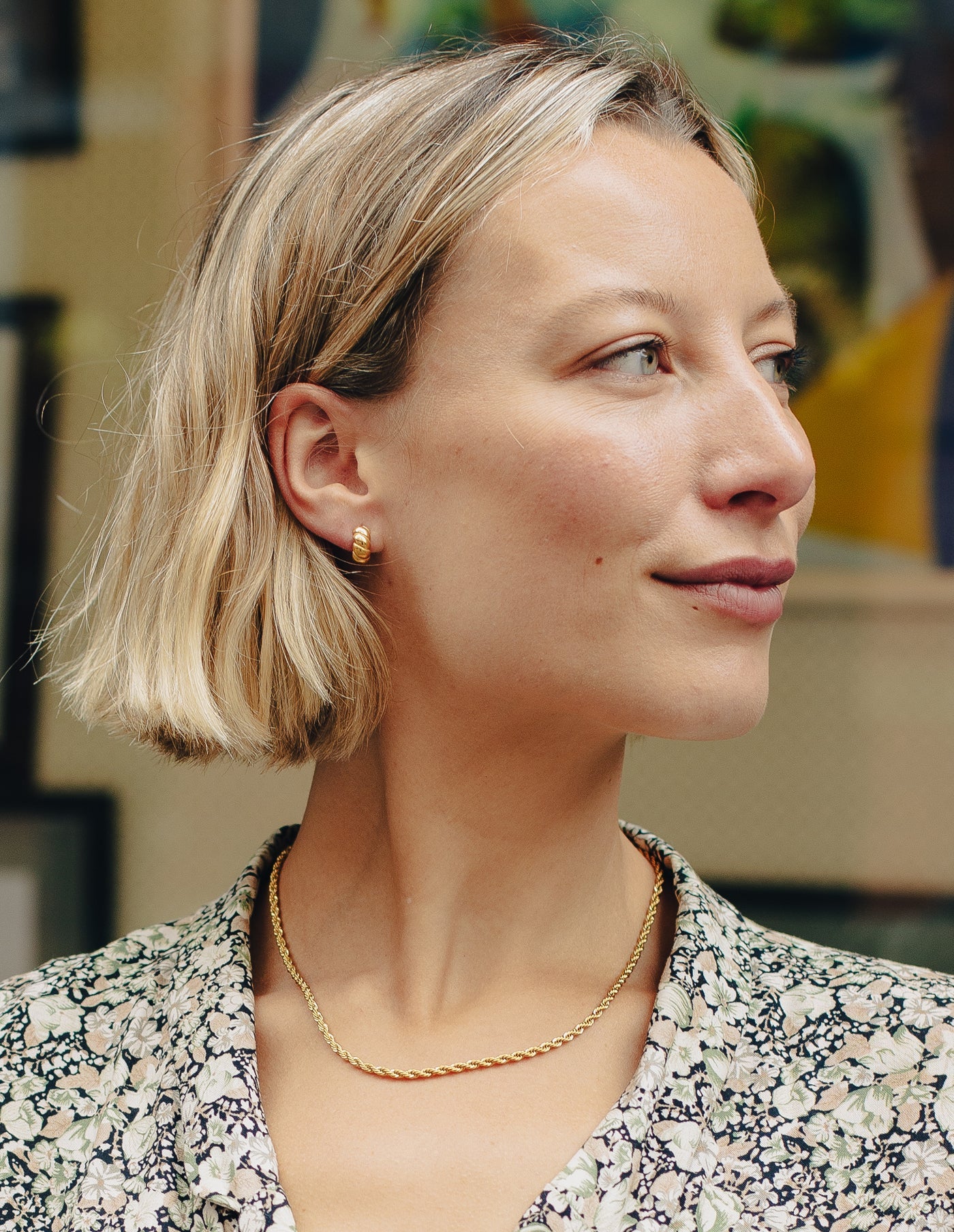 Gold Rope Twist Chain Necklace