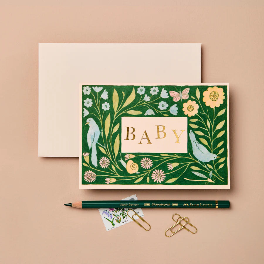 Baby Card, Spring Flowers