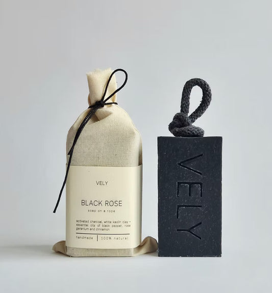 Soap On A Rope “Black Rose" with Activated Charcoal