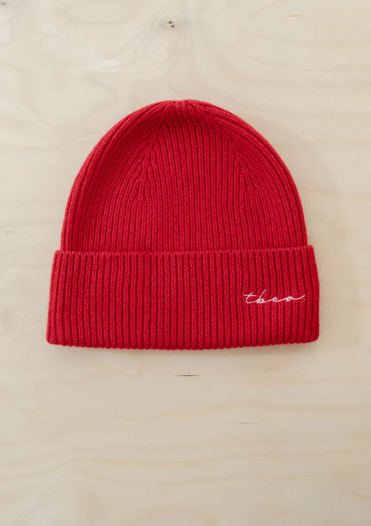 Cashmere & Merino Beanie, Red