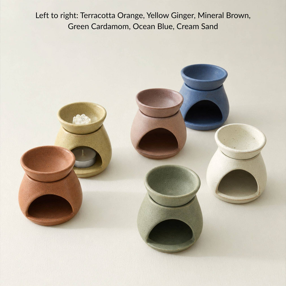 SUNU Stoneware Essential Oil Burner: Cream Sand