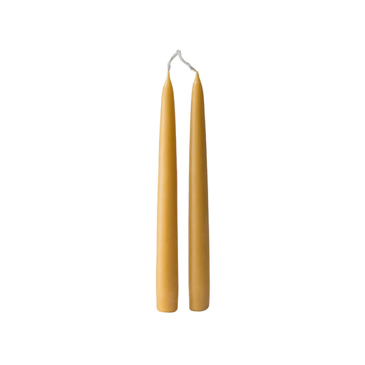 Hand Dipped Taper Beeswax Candles, Pair
