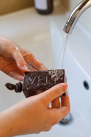 Soap On A Rope "COCO" With Coffee And Raw Cacao