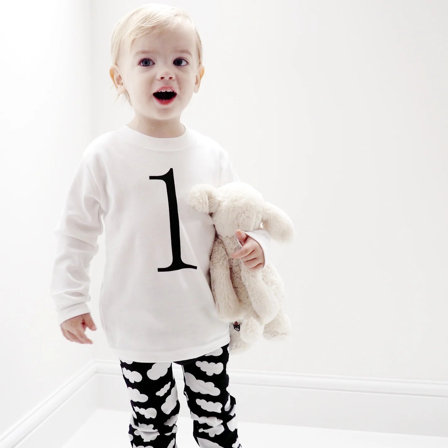 White Birthday Number 1 Long Sleeved Top