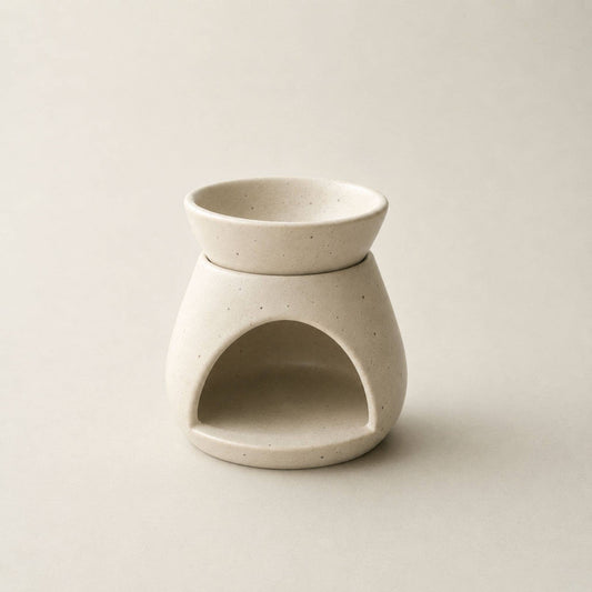 SUNU Stoneware Essential Oil Burner: Cream Sand