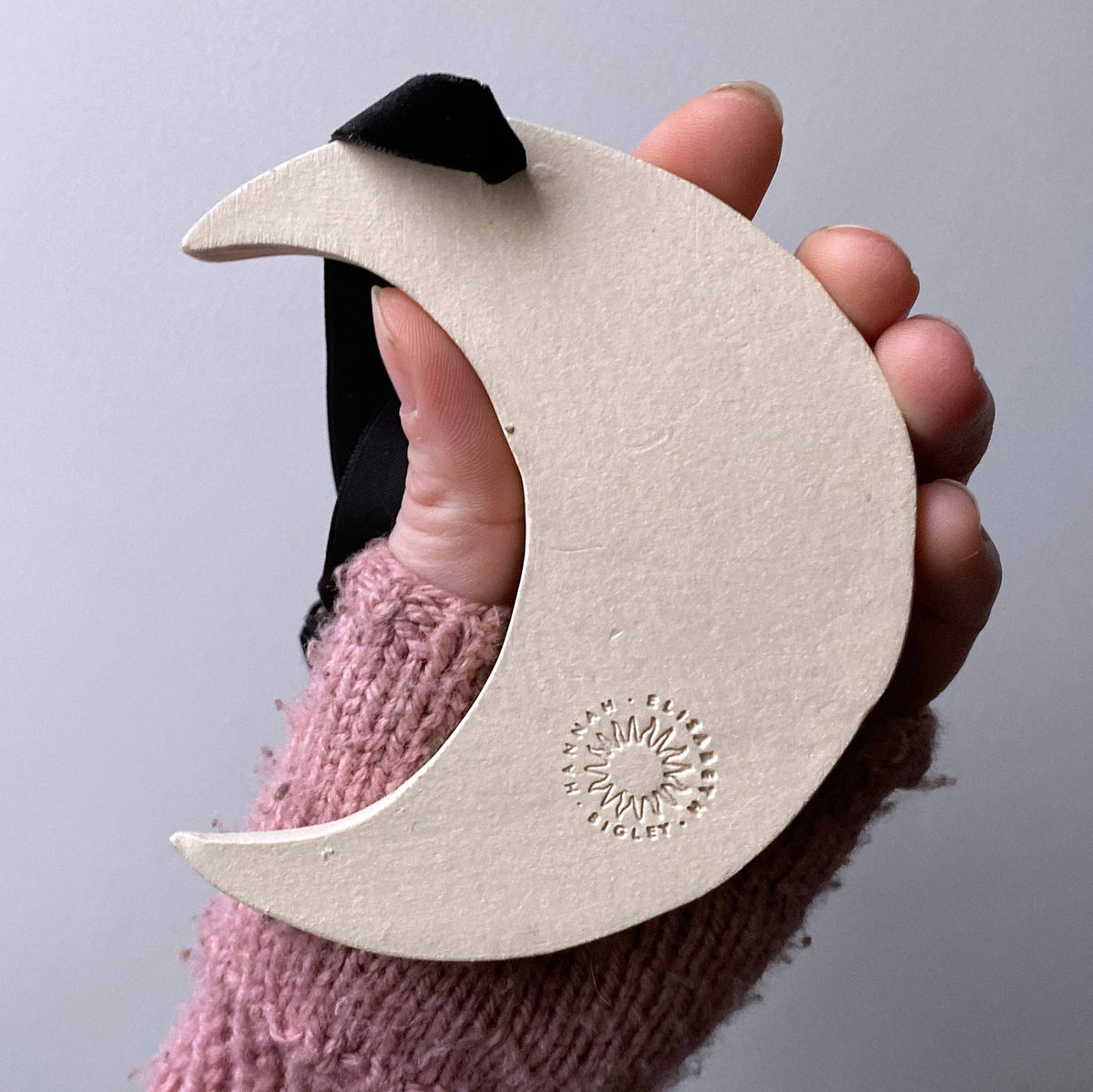 Hanging Mountain Crescent Moon | Stoneware Ceramic