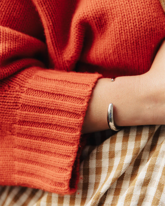 Silver Bold Fluid Bangle