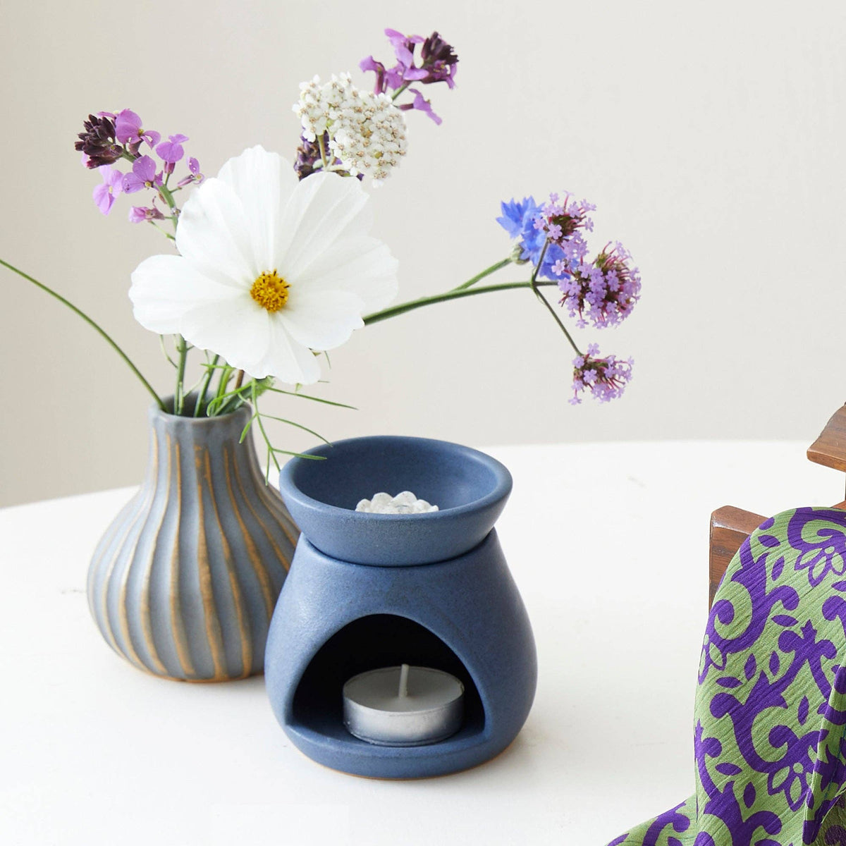 SUNU Stoneware Essential Oil Burner: Cream Sand