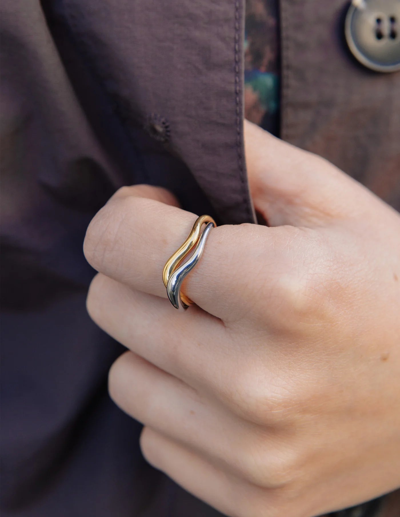 Gold and Silver Entwined Ring