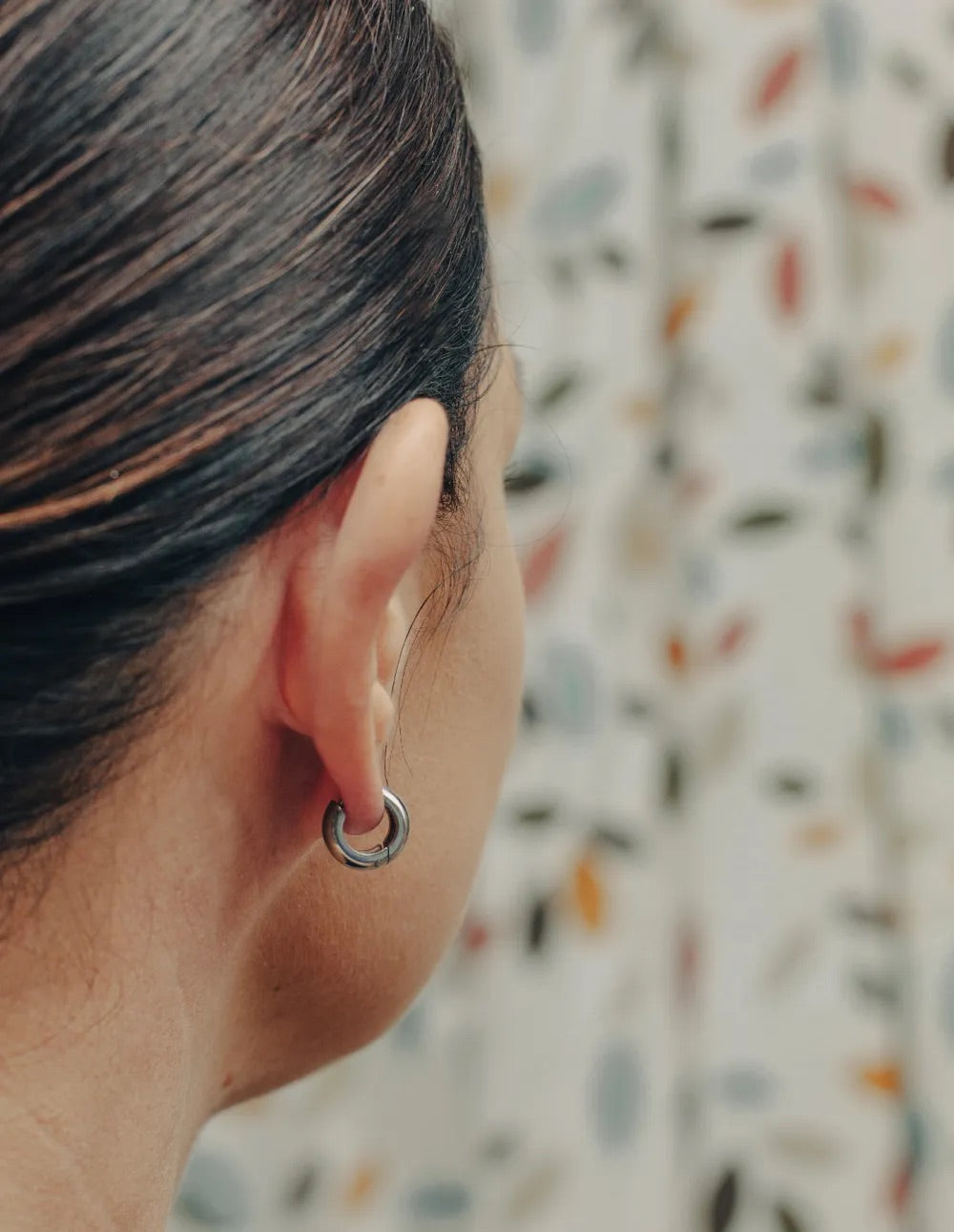 Small Silver Bold Hoop Earrings