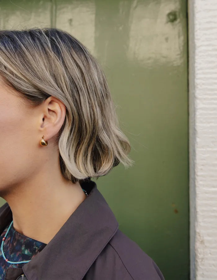 Gold Teardrop Hoop Earrings