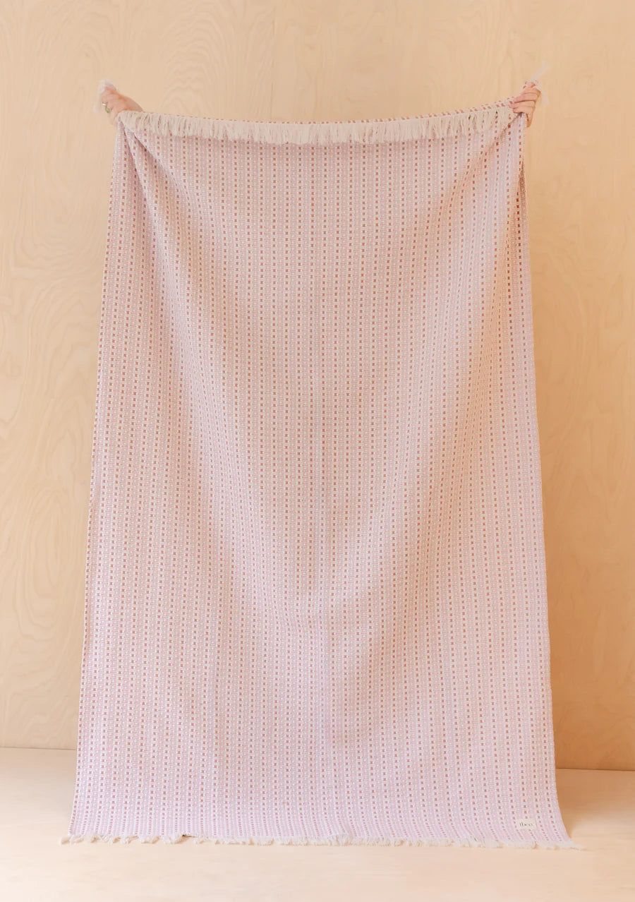 Cotton Throw, Rose Geometric