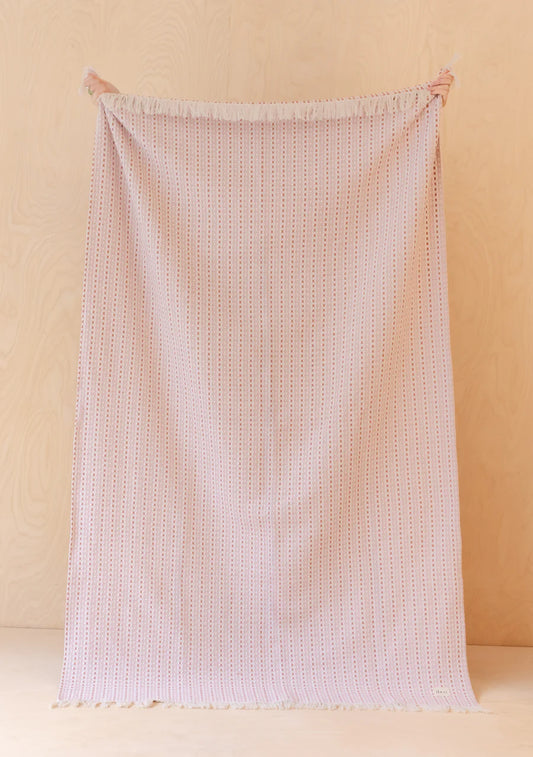 Cotton Throw, Rose Geometric