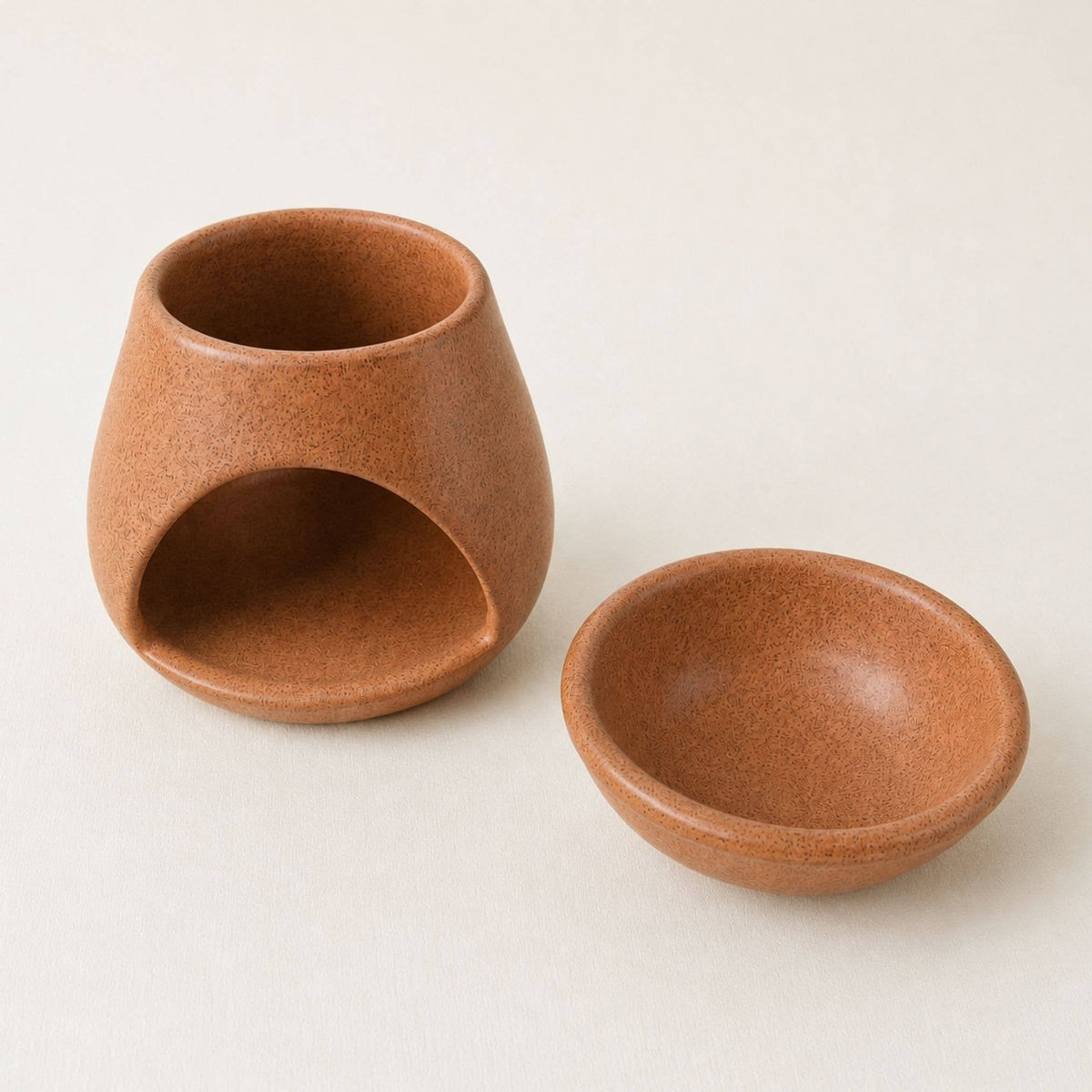 SUNU Stoneware Essential Oil Burner: Cream Sand